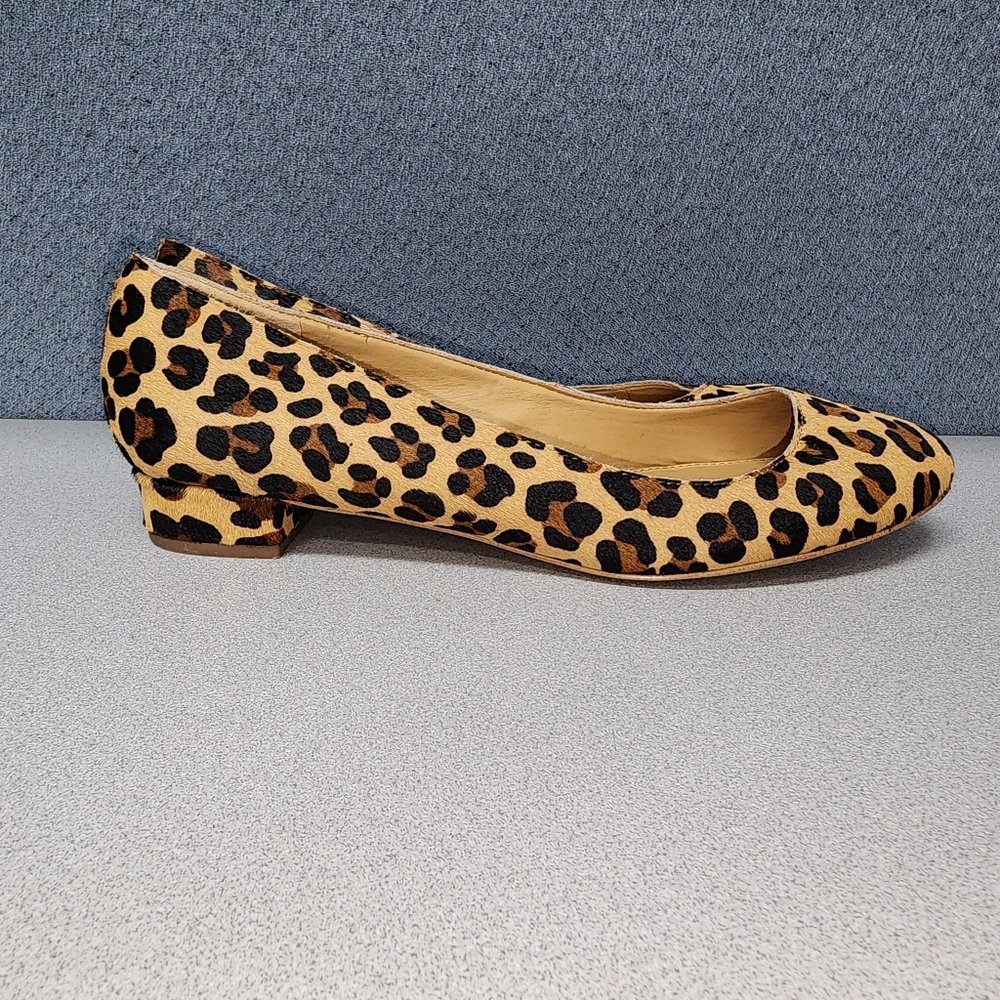 J Crew Leopard Print Calf Hair Flats